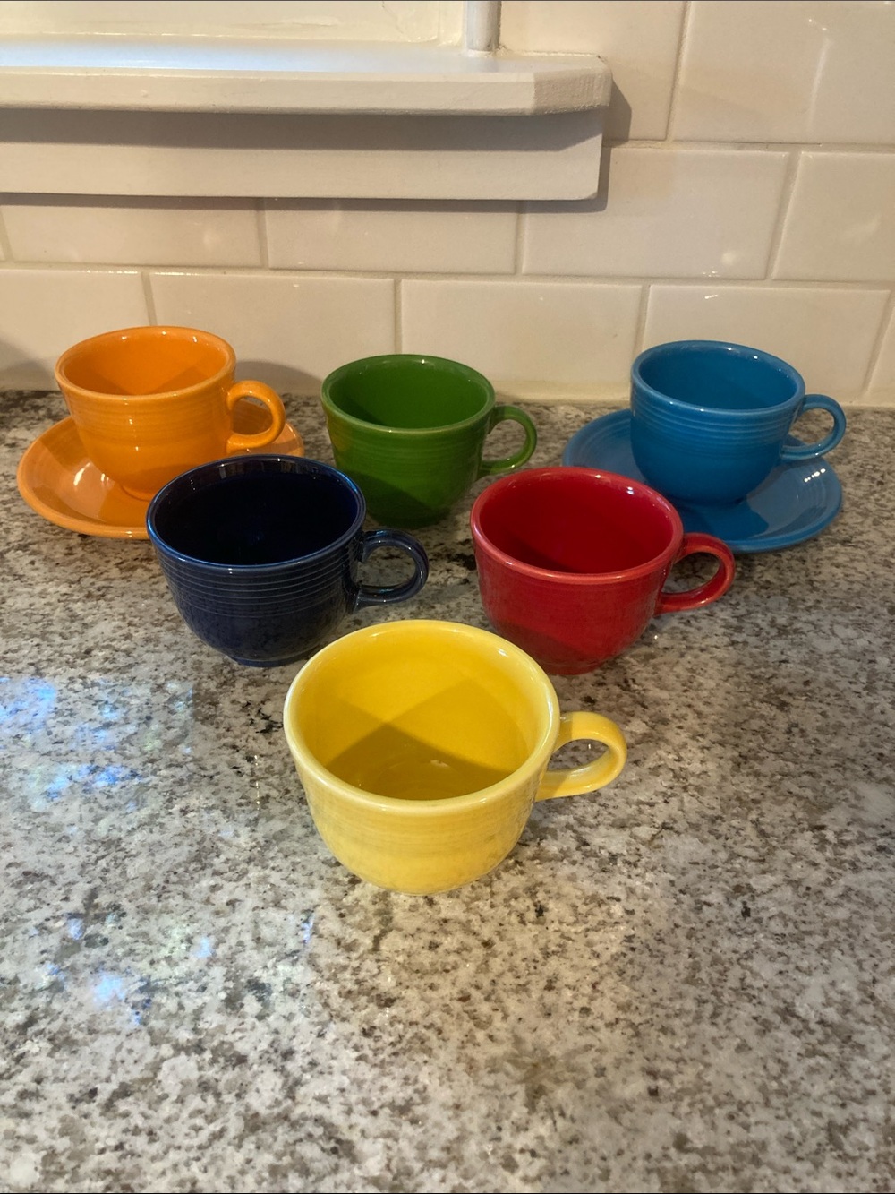 Set of Fiestaware Teacups and Saucers